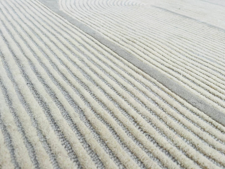 ARIA Viper Modern Rug 100% Wool Ivory Beige Hand Tufted Rug