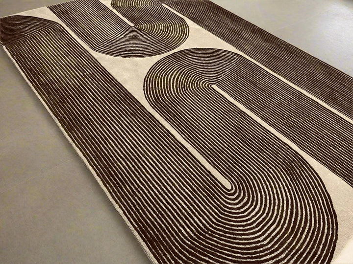 ARIA Viper Modern Rug 100% Wool Brown Hand Tufted Rug