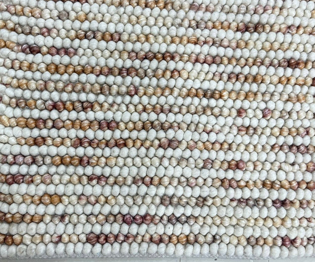 Pebbles Beige Stone River Hand Woven Wool Rug