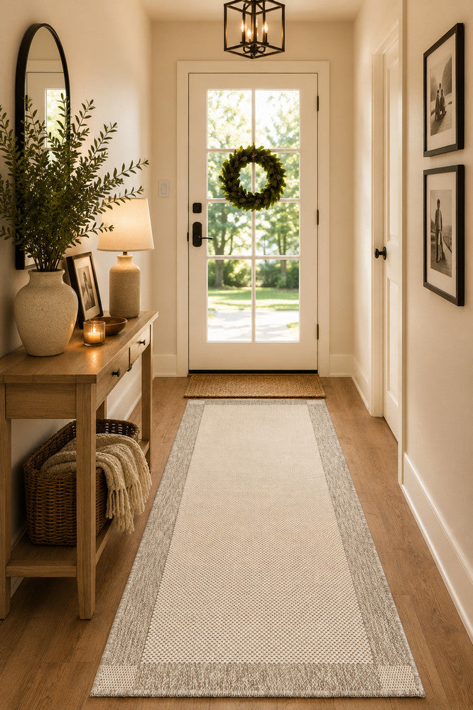 Outdoor Cream Grey Rug