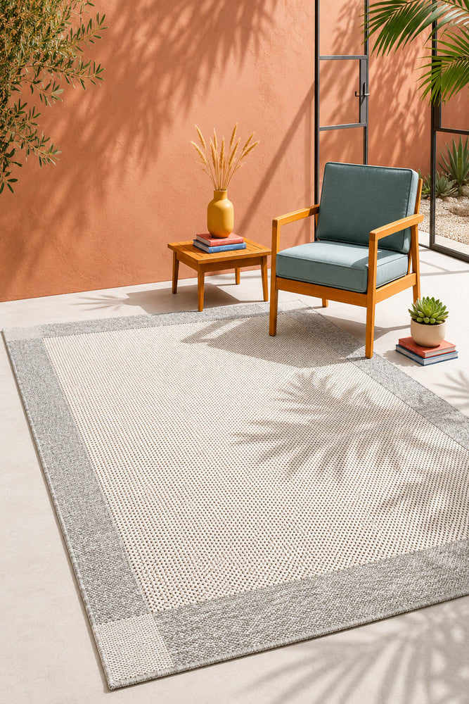 Outdoor Cream Grey Rug