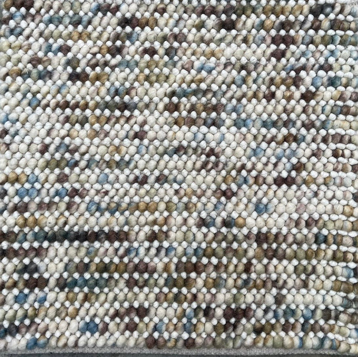 Pebbles cherry Hand Woven Wool Ivory Multi color Rug