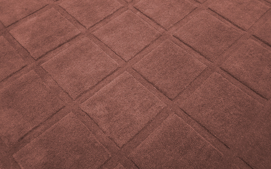 Forma Modern Rug 100% Wool Red Mahogany Color Hand Tufted Rug