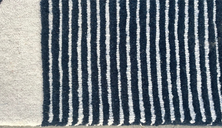 ARIA Viper Modern Rug 100% Wool Navy Blue Hand Tufted Rug