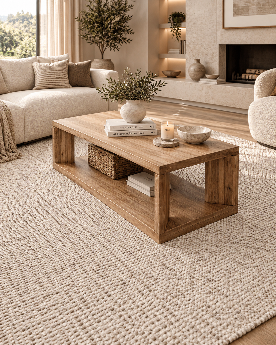 Skandi Knot Light Brown Color Chunky Wool rug