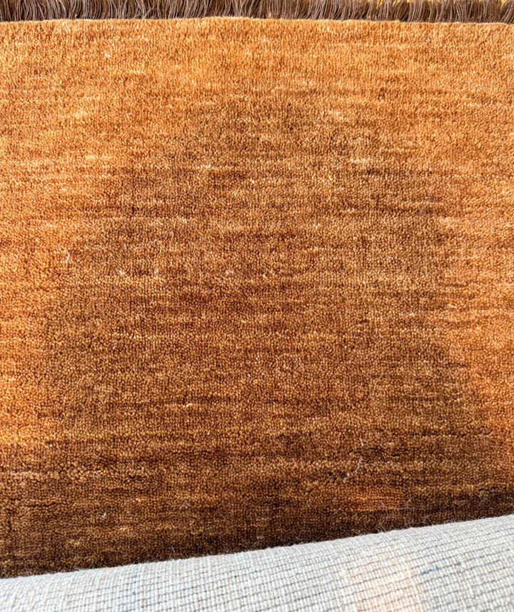 Veloura Burnt Amber Color Handloom Knotted Rug 100% Pure Wool