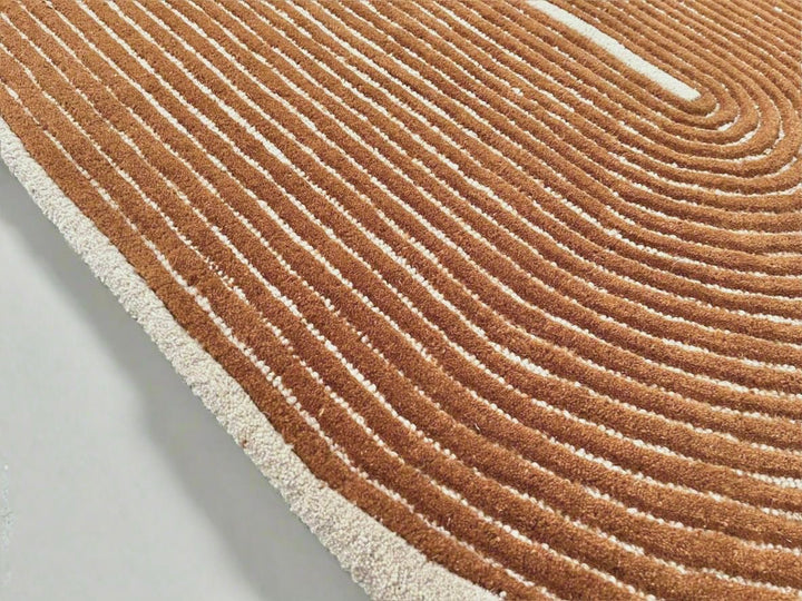 ARIA Viper Modern Rug 100% Wool Gold color Hand Tufted Rug