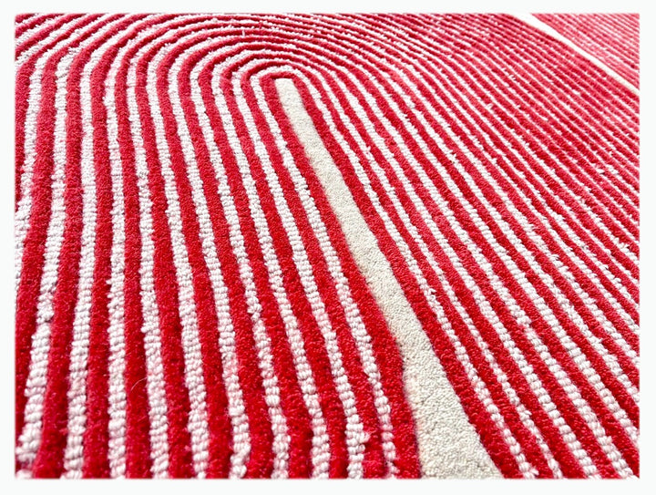 ARIA Viper Modern Rug 100% Wool Watermelon Hand Tufted Rug