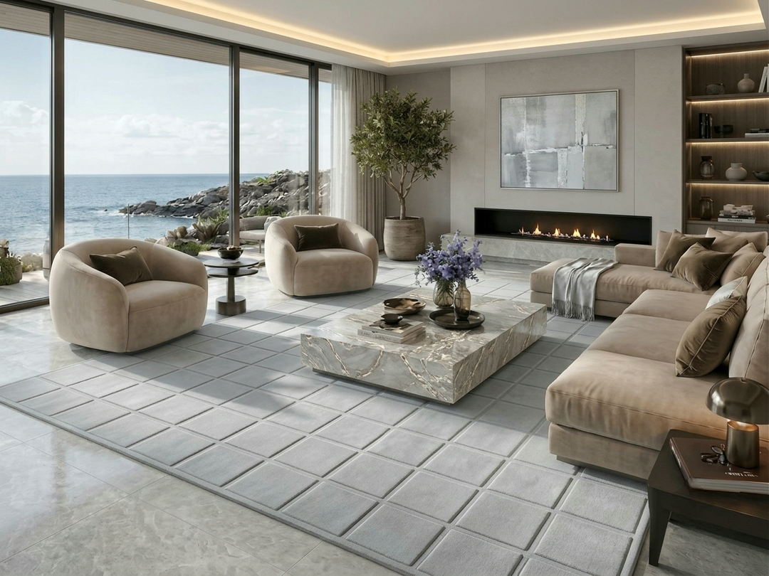 Forma Modern Rug 100% Wool Silver Cloud Color Hand Tufted Rug