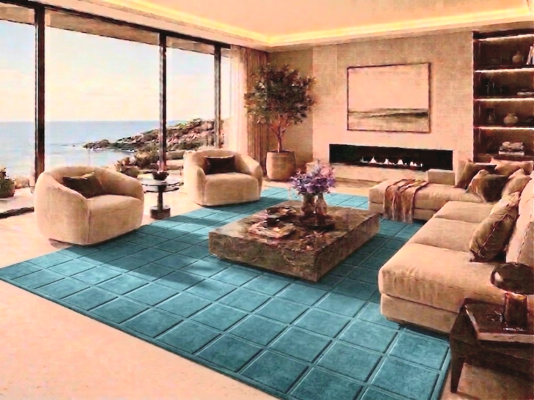 Forma Modern Rug 100% Wool Ocean Breeze Color Hand Tufted Rug