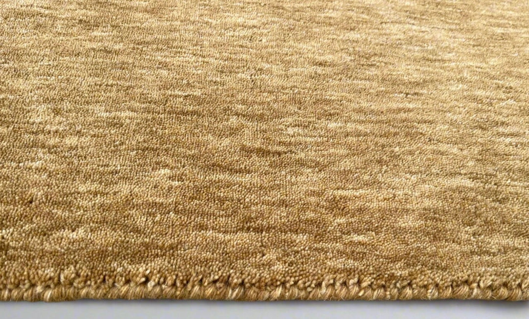 Dazzle Burnished Gold Color Handloom Knotted Rug 100% Pure Wool