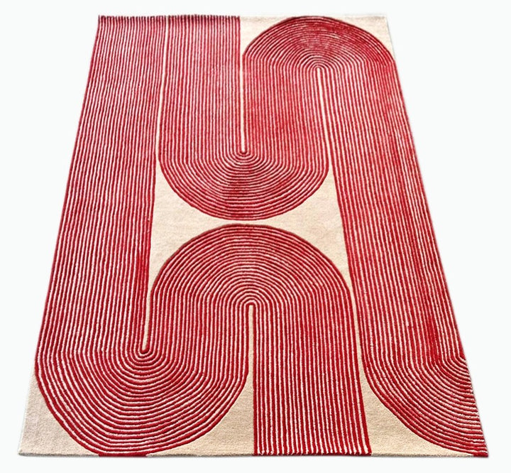 ARIA Viper Modern Rug 100% Wool Watermelon Hand Tufted Rug