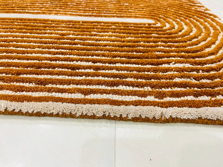 ARIA Viper Modern Rug 100% Wool Gold color Hand Tufted Rug