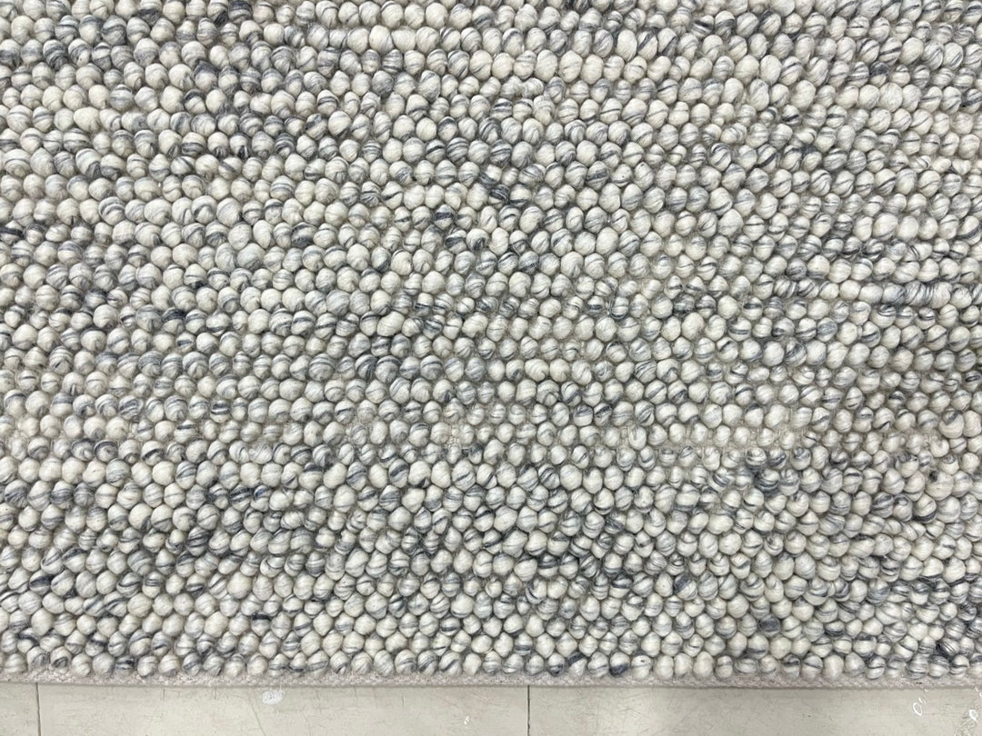 Pebbles Pure Oyster Wool Hand Woven Rug