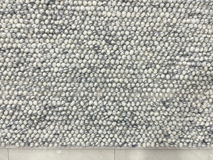 Pebbles Pure Oyster Wool Hand Woven Rug