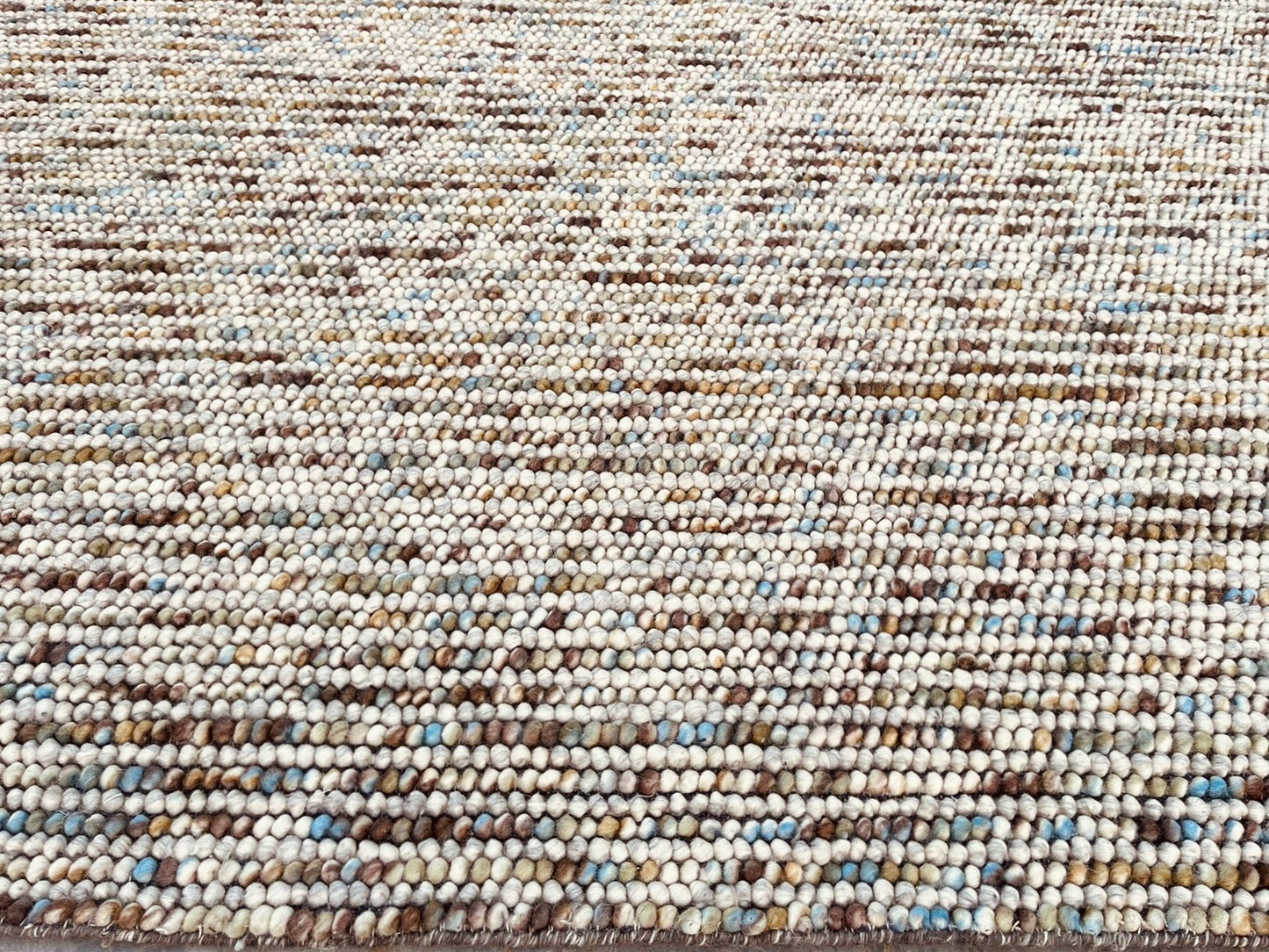 Pebbles Hand Woven Wool Ivory Multi color Rug