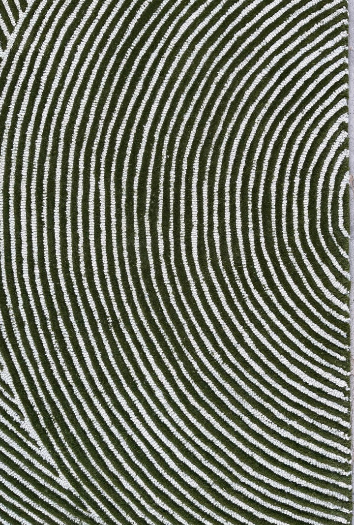 Viper Modern Rug 100% Wool Green Hand Tufted Rug
