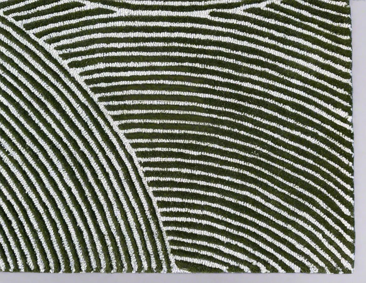 Viper Modern Rug 100% Wool Green Hand Tufted Rug