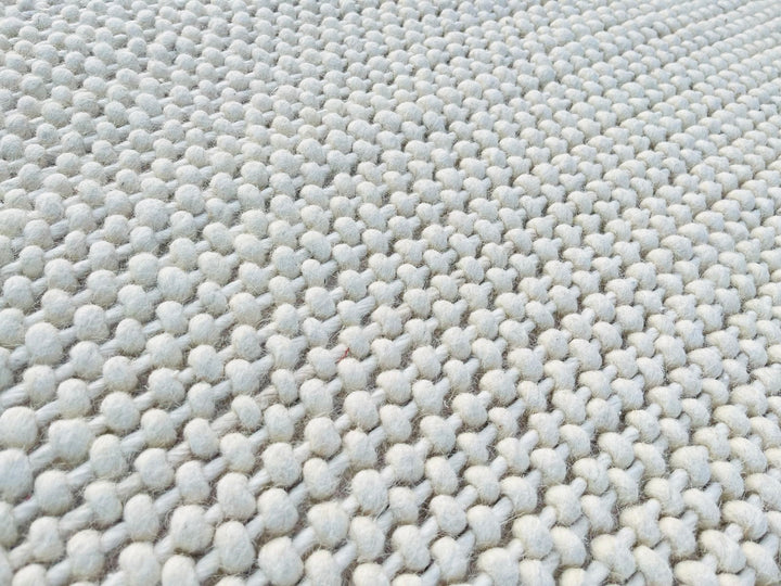 Cloud Weave White Hand Woven Wool and Cotton Blend Rug