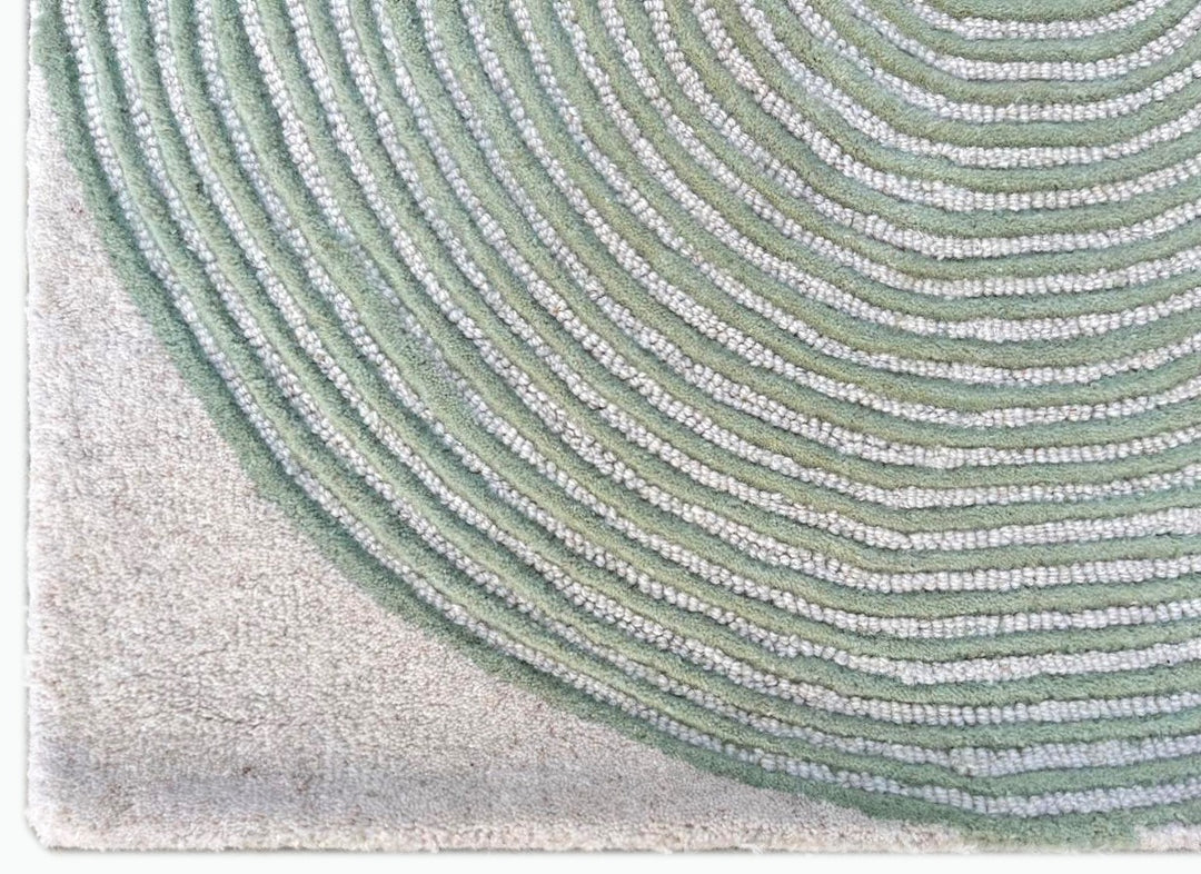 ARIA Viper Modern Rug 100% Wool Soft Fern Green Hand Tufted Rug