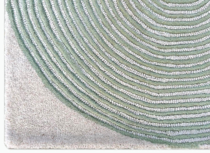 ARIA Viper Modern Rug 100% Wool Soft Fern Green Hand Tufted Rug