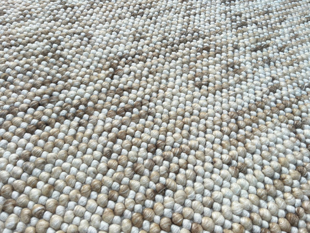 Pebbles Cherry Beige Stone River Hand Woven Wool Rug