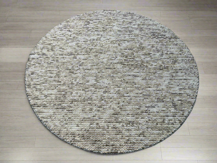 Pebbles Cherry Beige Stone River Hand Woven Wool Rug