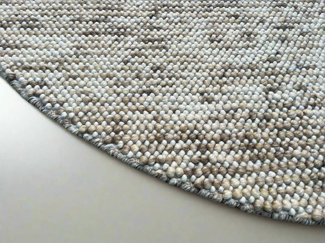 Pebbles Cherry Beige Stone River Hand Woven Wool Rug