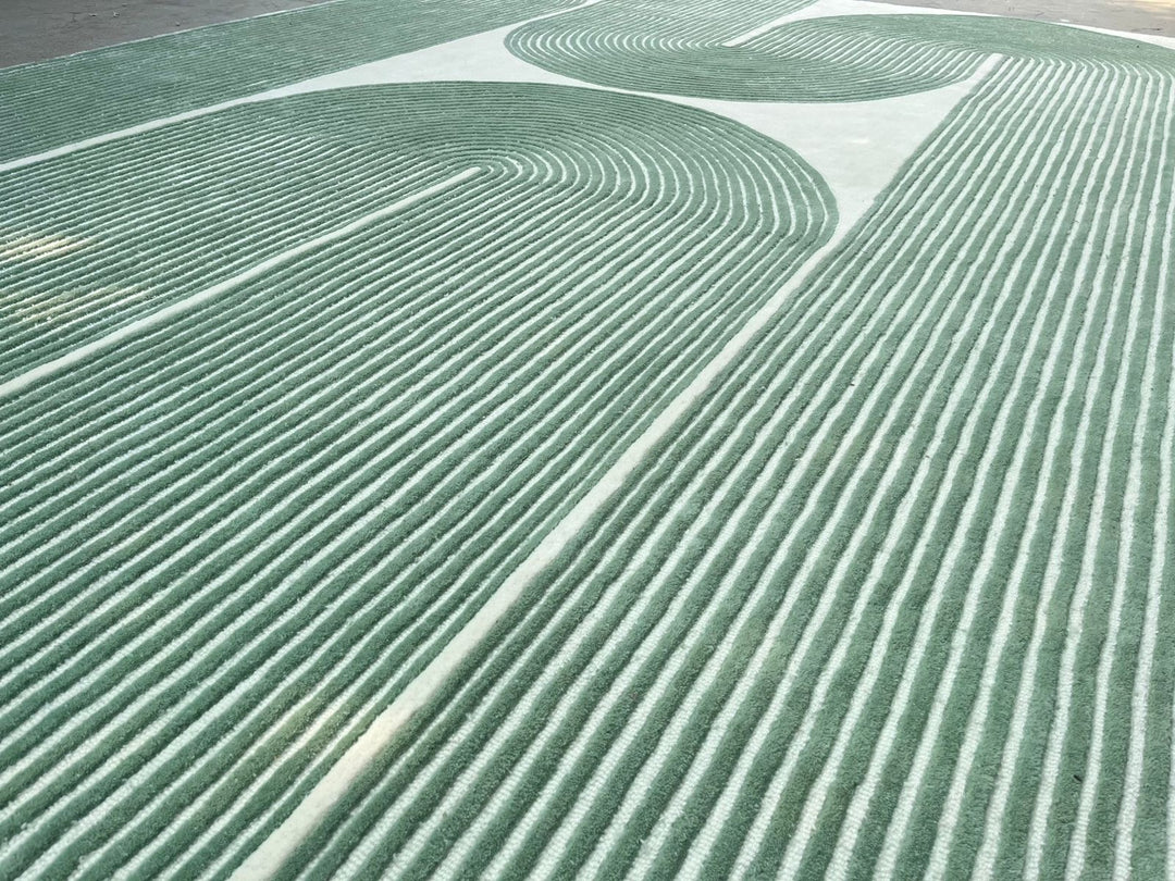 ARIA Viper Modern Rug 100% Wool Soft Fern Green Hand Tufted Rug