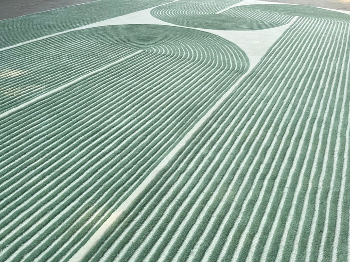 ARIA Viper Modern Rug 100% Wool Soft Fern Green Hand Tufted Rug