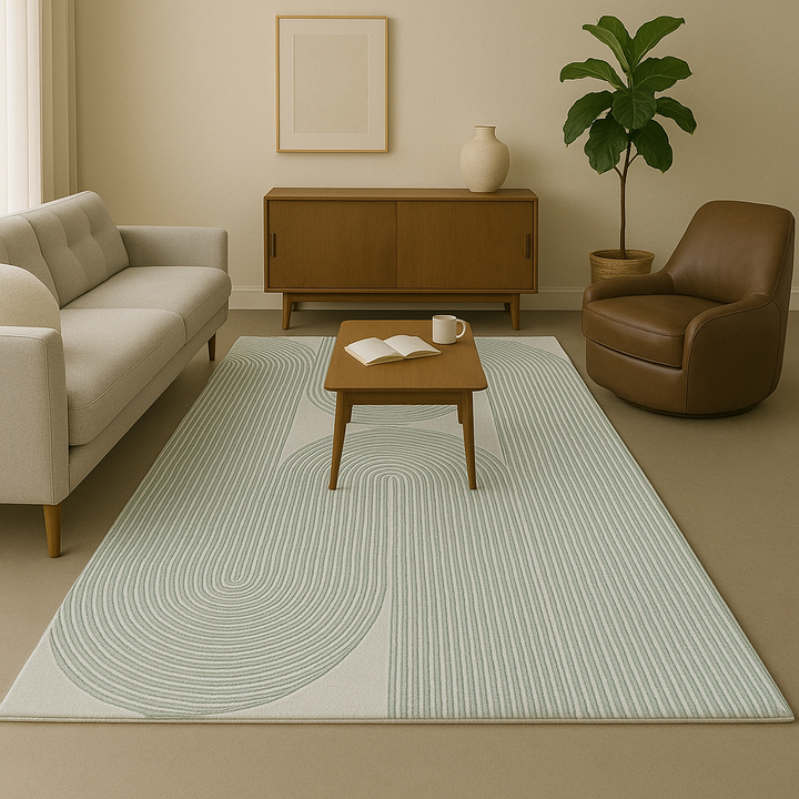 ARIA Viper Modern Rug 100% Wool Soft Fern Green Hand Tufted Rug