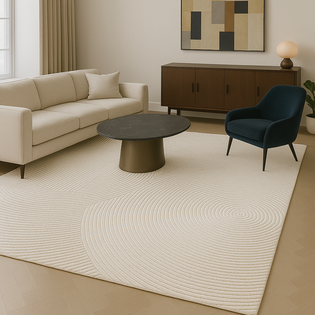 Viborg Rug Viper Modern Rug 100% Wool Ivory Beige Hand Tufted Rug – Luxurious Rugs