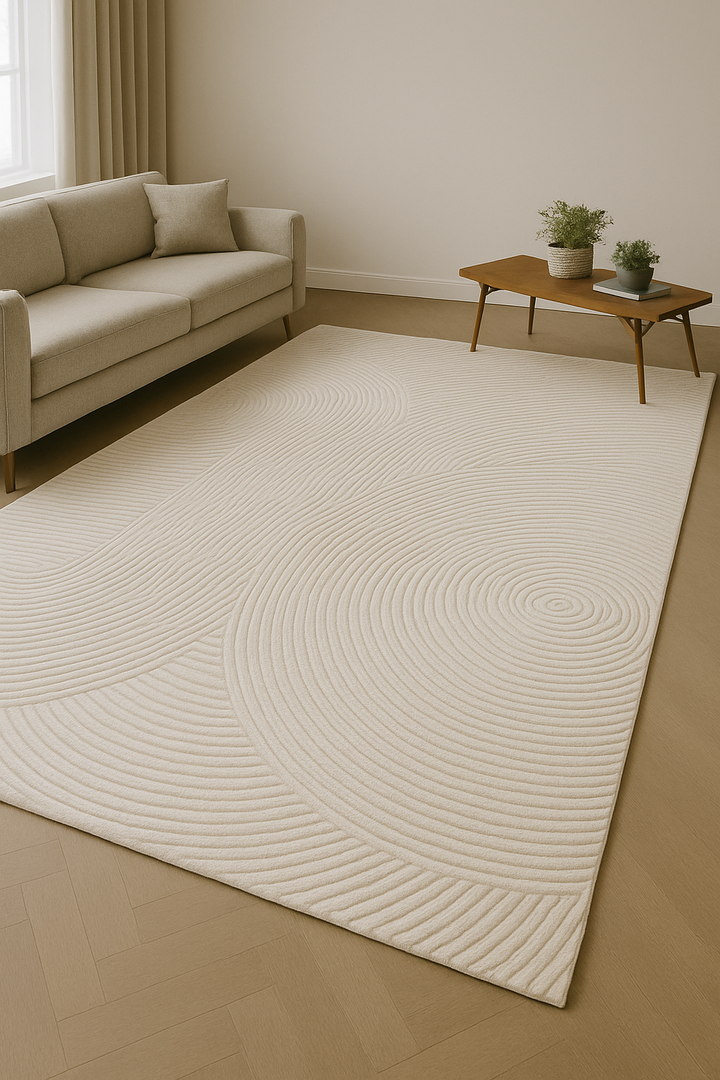 Viborg Rug Viper Modern Rug 100% Wool Ivory Beige Hand Tufted Rug – Luxurious Rugs