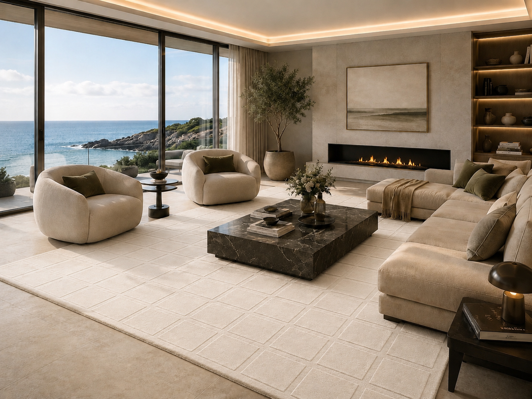 Forma Modern Rug 100% Wool Ivory Color Hand Tufted Rug
