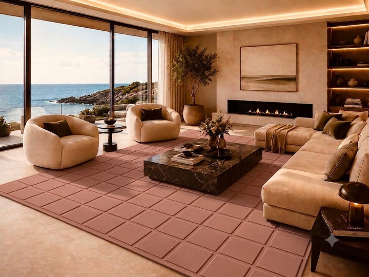 Forma Modern Rug 100% Wool Blush Rose Color Hand Tufted Rug