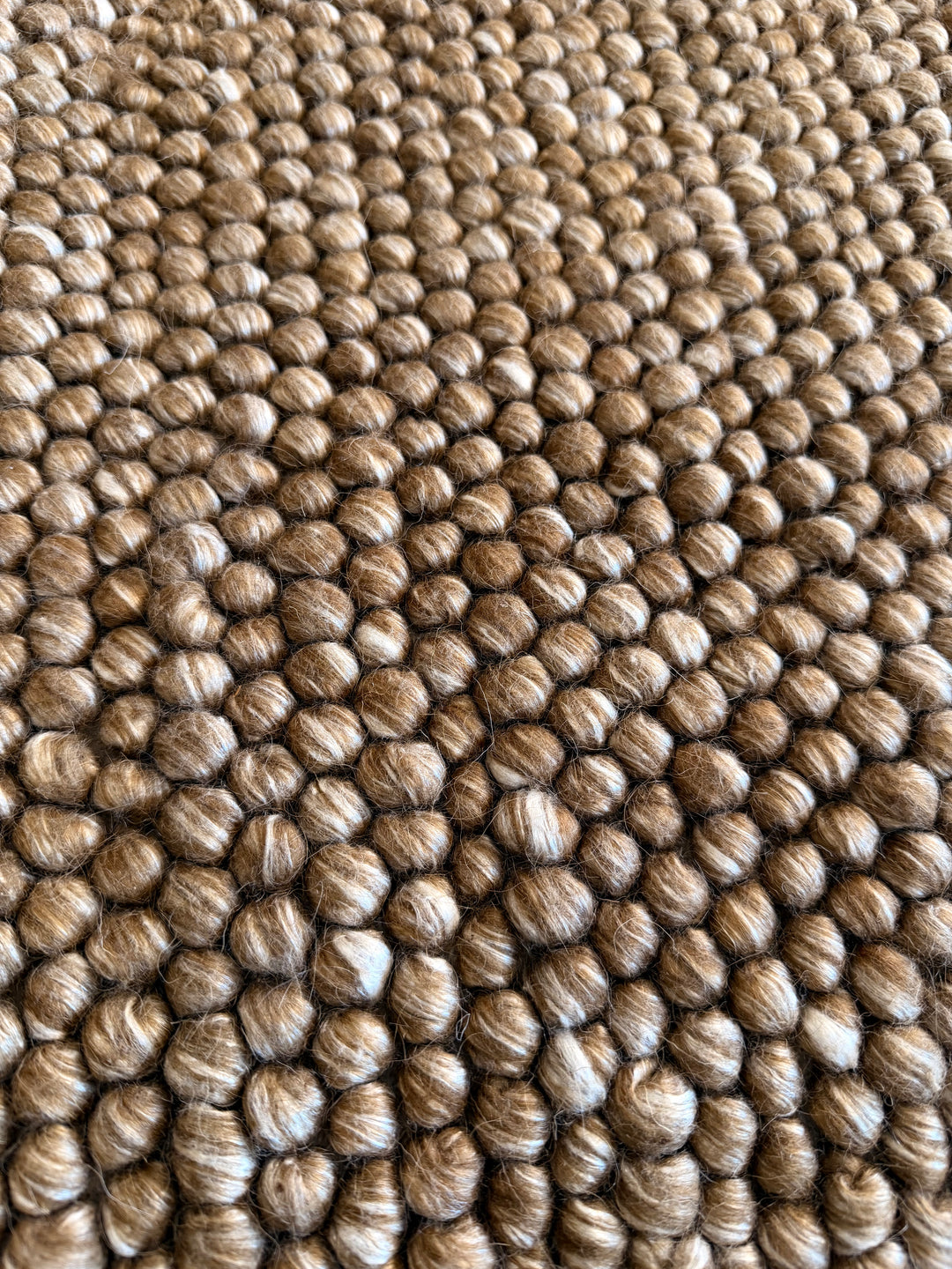 Pebbles Chocolate Brown and Ivory Color Hand-Woven Wool Rug