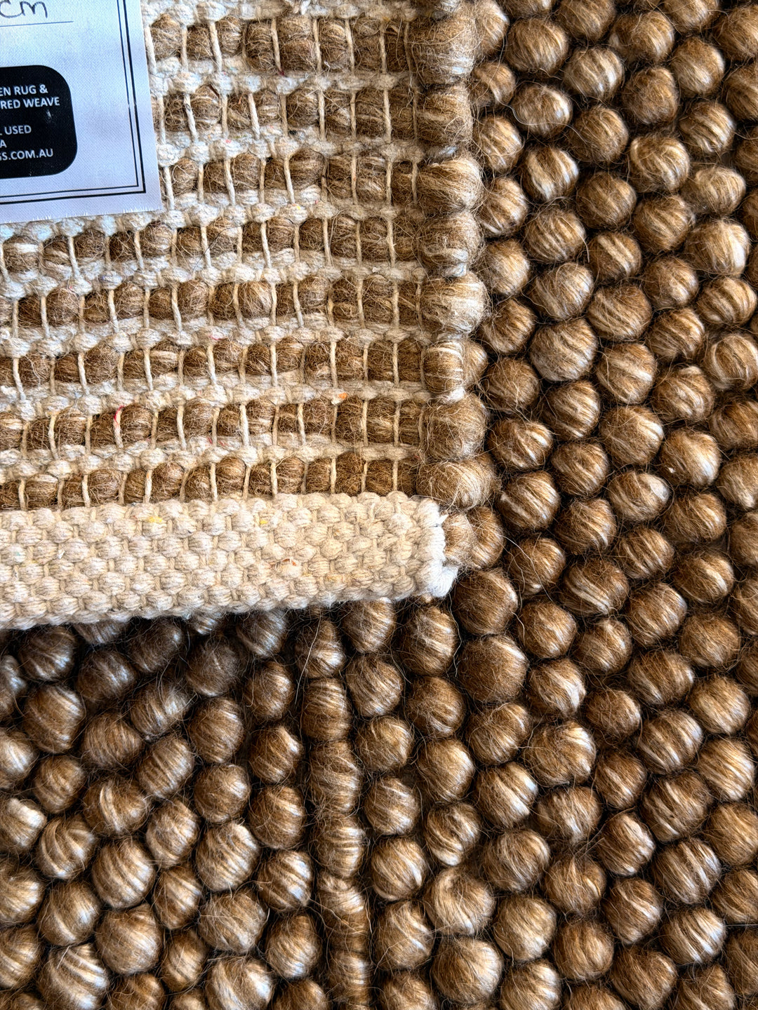 Pebbles Chocolate Brown and Ivory Color Hand-Woven Wool Rug