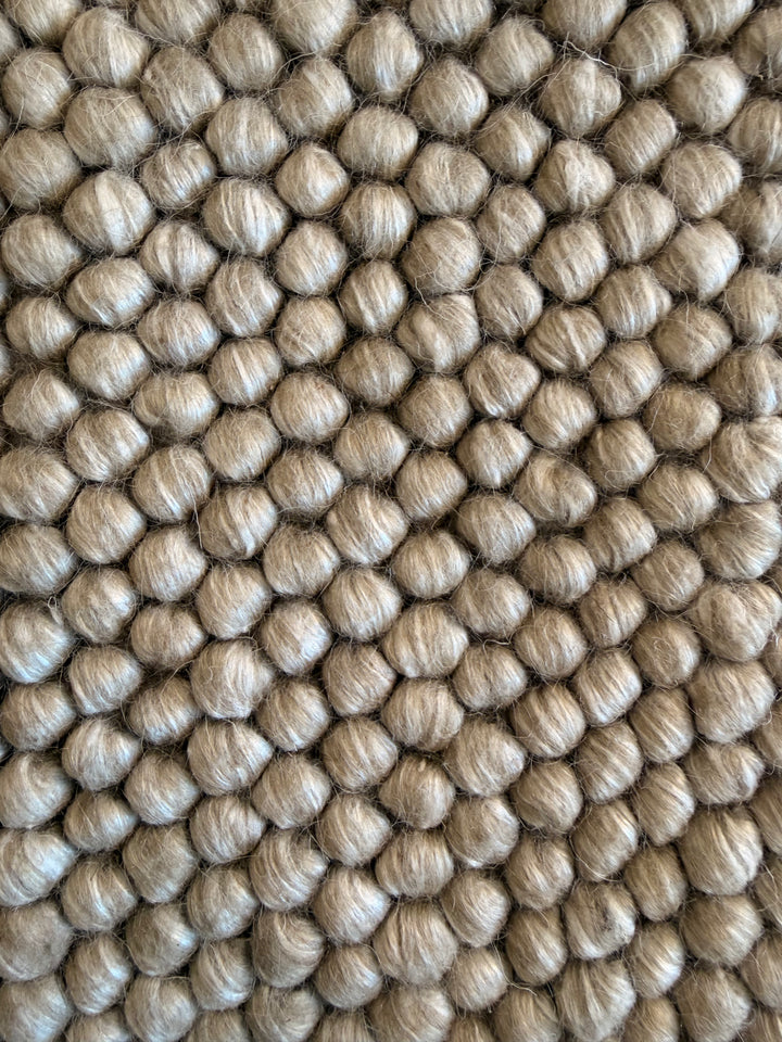 Pebbles Soft Olive and Ivory Color Hand-Woven Wool Rug