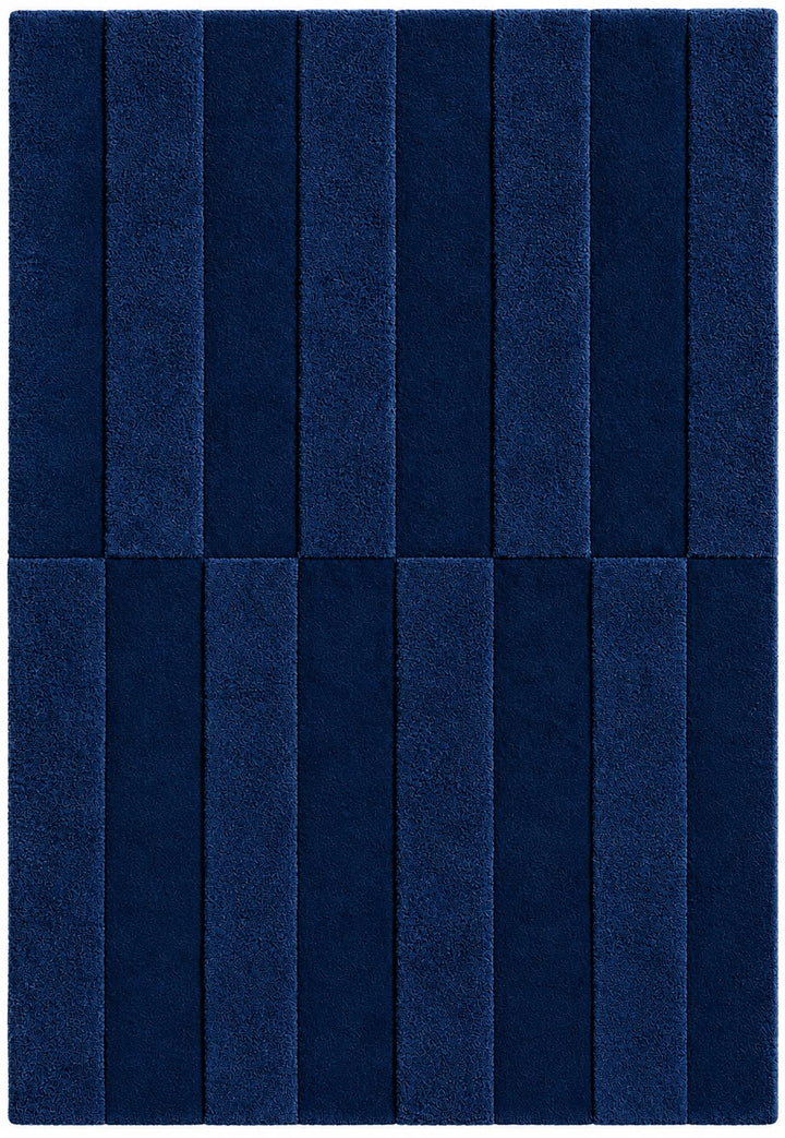 Aura Luxe Modern Rug 100% Wool Denim Blue Hand Tufted Rug