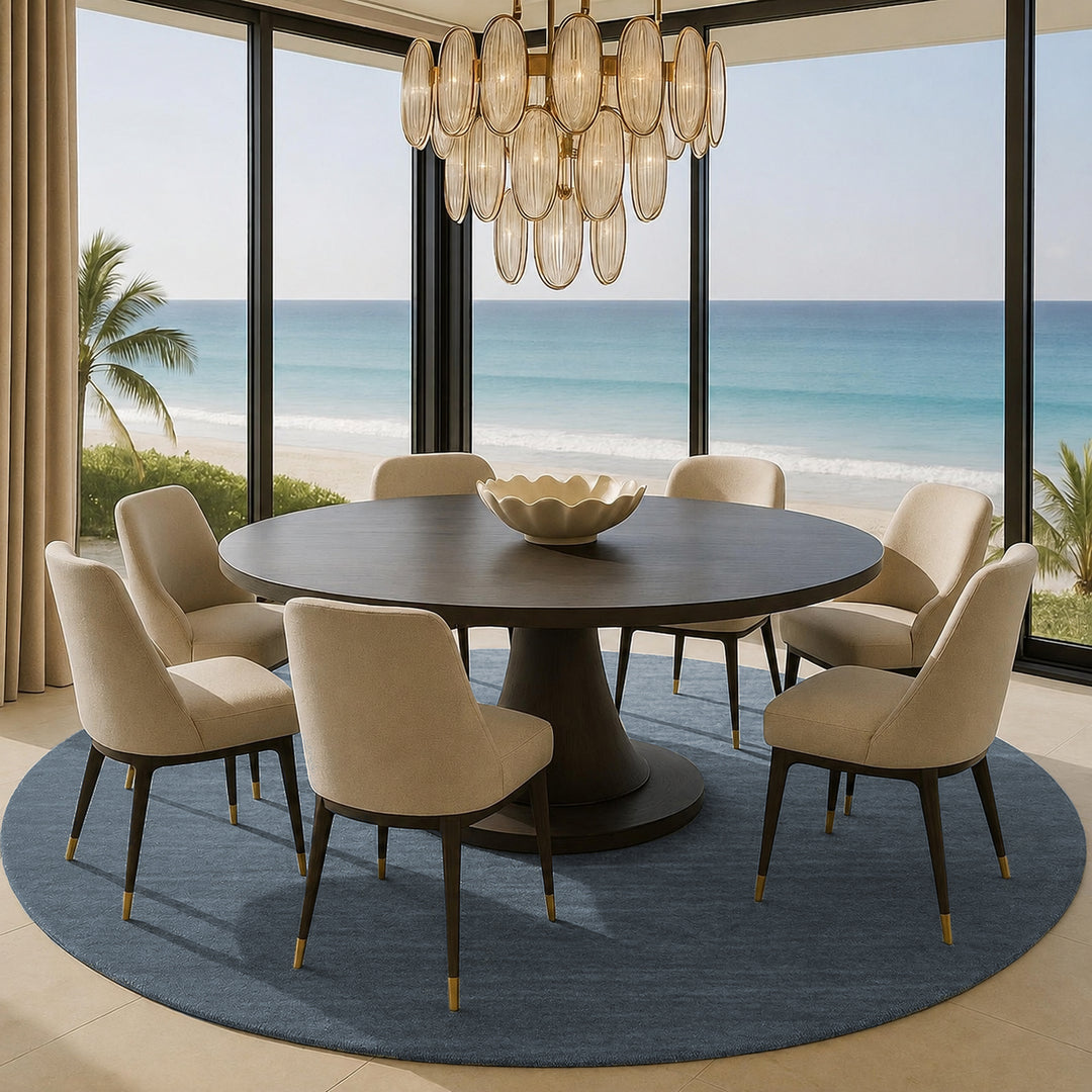 Livia Midnight Navy Handloom Knotted Rug 100% Pure Wool