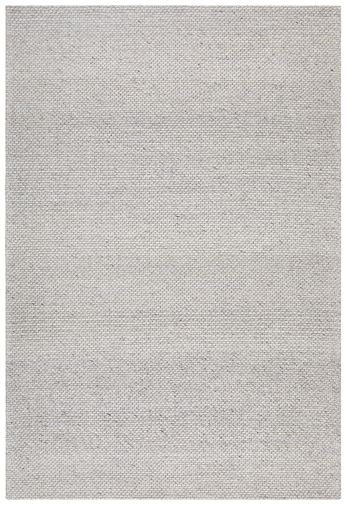 Studio Oskar Felted Wool Striped Rug Grey