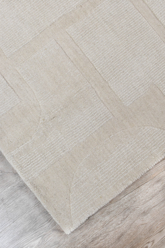Montana Powdered Beige Hand Woven Wool Rug