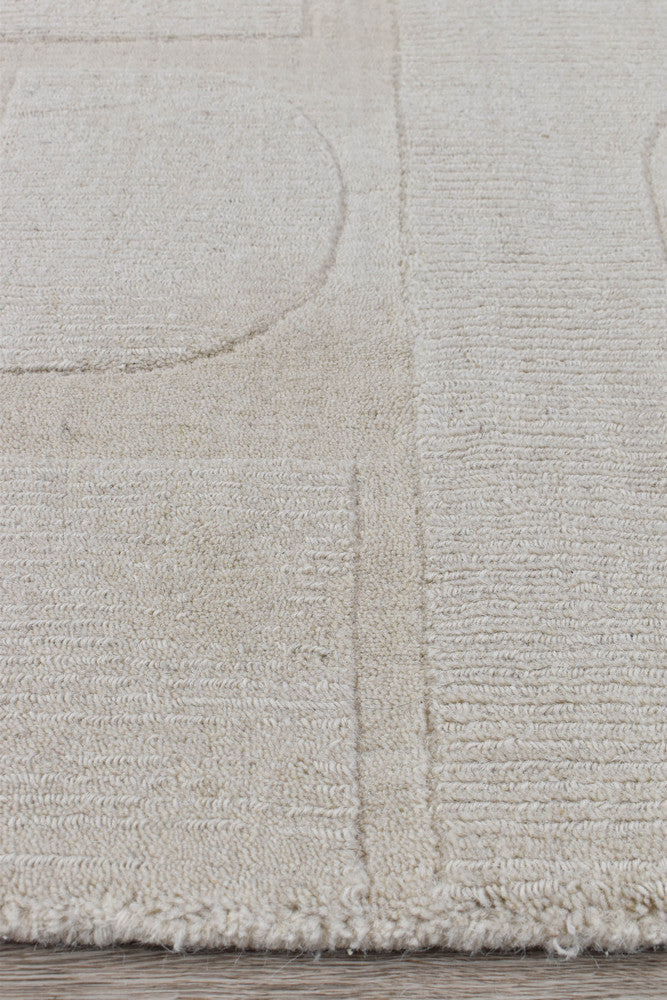 Montana Powdered Beige Hand Woven Wool Rug