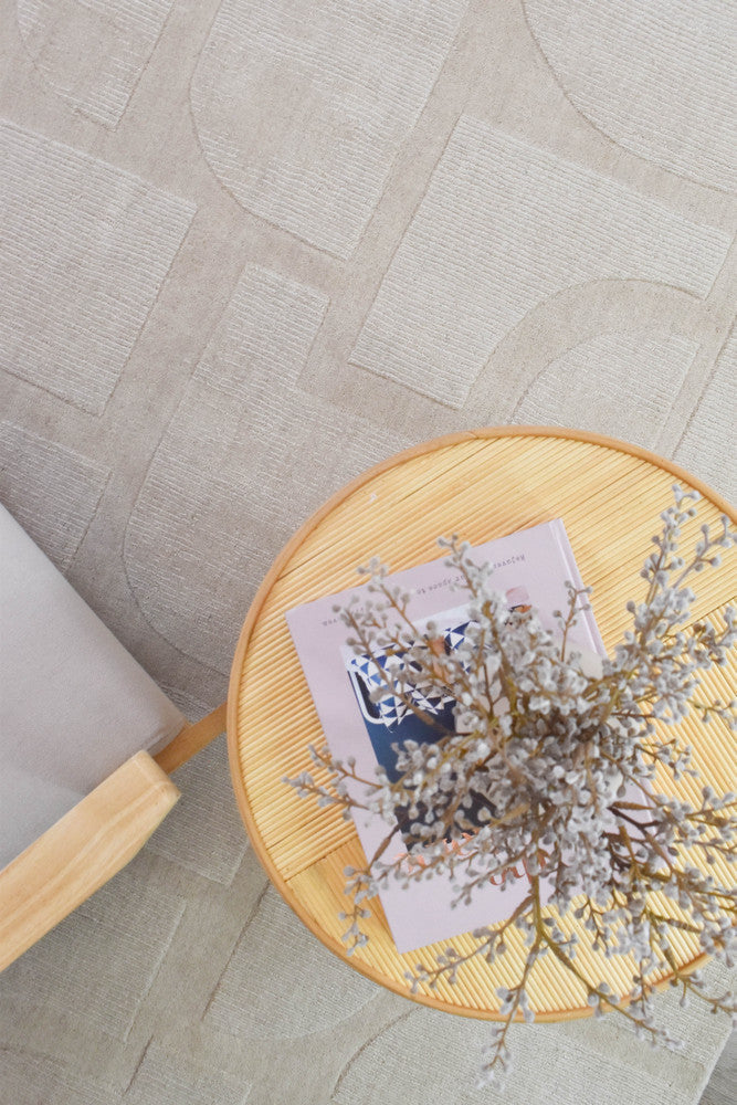 Montana Powdered Beige Hand Woven Wool Rug