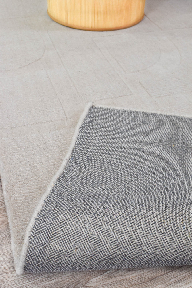 Montana Powdered Beige Hand Woven Wool Rug
