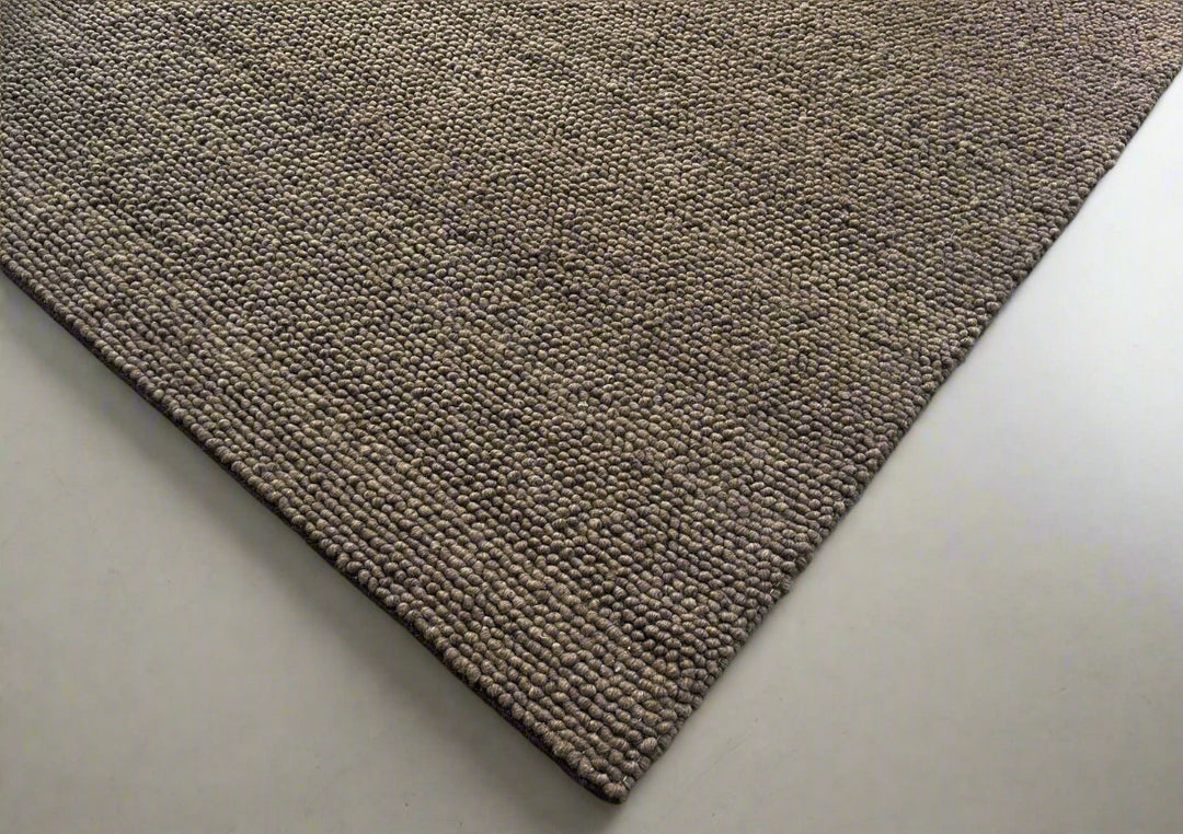 Pebbles Brown Hand Woven Wool and Cotton Blend Rug