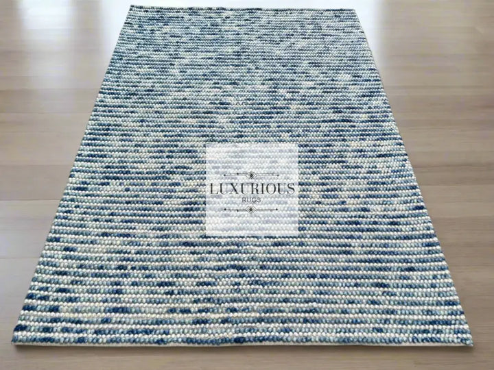 Pebbles Cherry Blue Horizon Hand Woven Wool Rug