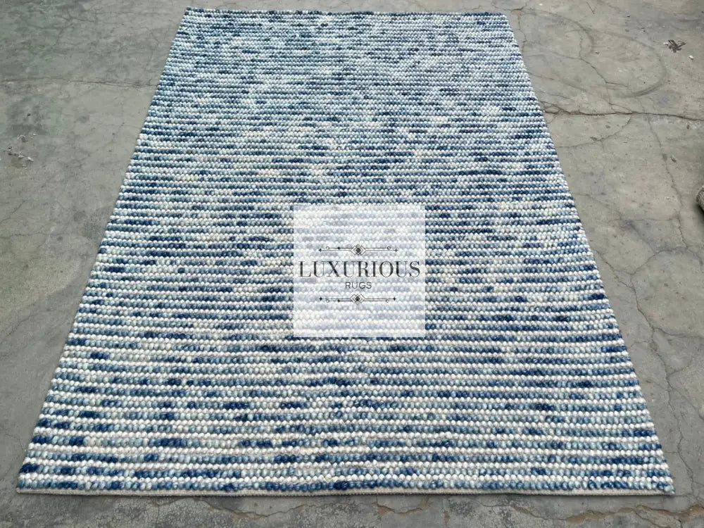 Pebbles Cherry Blue Horizon Hand Woven Wool Rug