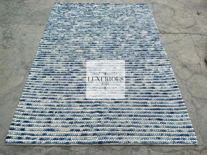 Pebbles Cherry Blue Horizon Hand Woven Wool Rug