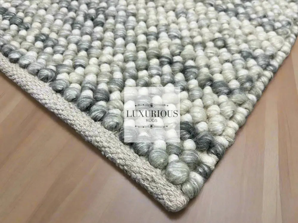 Pebbles Cherry Frosted Stone Hand Woven Wool Rug